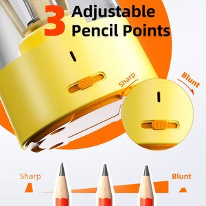 Taille-crayon électronique rechargeable ZONGMAO, fournitures scolaires, <span class=keywords><strong>lion</strong></span> de dessin animé, taille-crayons semi-automatiques pour enfants - Product Image 4