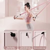 Bâton de Pilates multifonctionnel avec bande de résistance pour yoga et fitness, sangle d'étirement et entraîneur dorsal en TPE, tube en fer et mousse