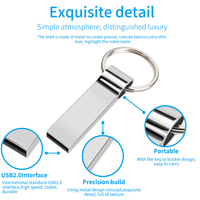 Pena Drive Usb Perak Logam Tahan Air, Pena Drive 4G 8GB 32GB 16GB 128GB dengan Cincin Kunci, Memory Disk Usb 2.0