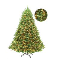 Sapin de Noël artificiel sur pied personnalisable de haute qualité avec lumières LED, en PVC et PE vert de luxe pour la décoration des fêtes