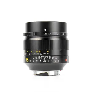 leica m9 lente Suppliers-7 artisans-lente de cámara de marco completo, M75mm, F1.25, para Leica m-mount, Manual, Leica M240 M3 M6 M7 M8 M9 M10