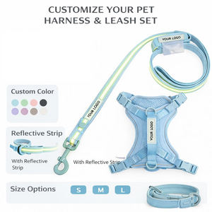 <b>Dog</b> <b>Harness</b> and Leash Set with Matching Collar <b>Adjustable</b> Reflective No Pull Design OEM Custom Logo Available/ - Product Image 2