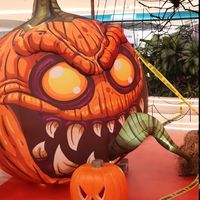 Citrouille géante gonflable personnalisée pour Halloween avec des yeux lumineux, en tissu Oxford et résistante à l'eau, pour la décoration de fête en plein air
