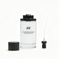 Flacon de parfum transparent avec bouchon magnétique noir, emballage personnalisé avec logo, capacité de l'emballage, couvercle magnétique, flacon de parfum haut de gamme