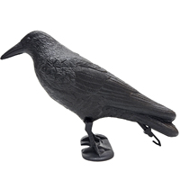 Efficient Bird Repelling Crow Garden Statues Simulated Hunting Decoys Black Raven Crow Decoy