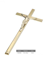 Accessoires de croix de cercueil en forme de Jésus, style européen, finition électronique plaquée, délicats