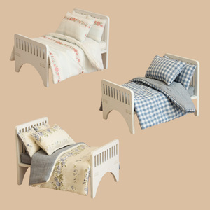 Nouveau modèle de <span class=keywords><strong>lit</strong></span> pour maison de poupée <span class=keywords><strong>en</strong></span> <span class=keywords><strong>bois</strong></span> avec taie d'oreiller pour mini poupées - Product Image 2