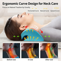 Appareil de traction cervicale sans fil à télécommande avec compresse chaude pulsée, micro-courant et coussin de massage chauffant pour le cou
