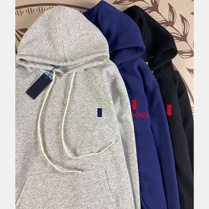 <span class=keywords><strong>Felpa</strong></span> con Cappuccio RL Ricamata per <span class=keywords><strong>Uomo</strong></span>, Pullover Pesante in Puro Cotone, <span class=keywords><strong>Felpa</strong></span> Ricamata per l'Inverno, Maniche Lunghe - Product Image 1