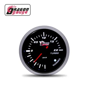 DRAGON GAUGE LED Digital Universal 60mm Auto Turbo- Boost 2 BAR Racing Gauge Schrittmotor Meter (6161-BB)