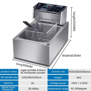 หม้อทอดไฟฟ้า 6 ลิตร เครื่องทอดมันฝรั่งทอด อุปกรณ์ครัวขนาดเล็กสำหรับคุณแม่ เครื่องทอดแบบโมเดิร์น อุปกรณ์ครัวสำหรับทอดแบบแรงดันเชิงพาณิชย์ - Product Image 3
