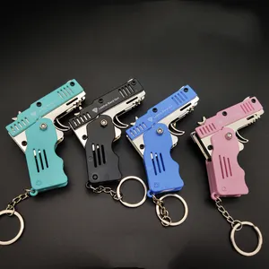 Yüksek kaliteli Metal minyatür Model silah anahtarlık zanaat kolye erkek ve kadın hediyeler