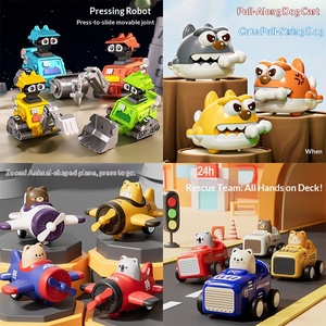 รถของเล่นเด็กพลาสติกขนาดเล็ก รูปการ์ตูน แปลงร่างได้ หมุนได้ รูปสัตว์ ไก่สีเหลือง รถดับเพลิง รถวิศวกรรม สเกล 1:5 สำหรับเด็กอายุ 0-24 เดือน - Product Image 4