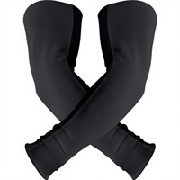 Manchons de cyclisme noirs 100 % polyester anti-UV unisexe pour adultes