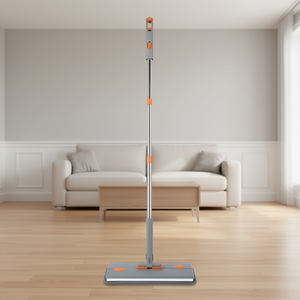 Limpiador de zócalos 2 en 1, mopa con escobilla de goma extensible, limpiador de paredes largo, diseño gris sin rayas para uso doméstico - Product Image 2