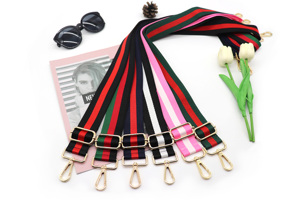 Correa de hombro ancha a rayas de colores, correa de repuesto ajustable para guitarra, correas de bolso cruzado - Product Image 6