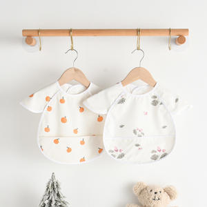 Bavoir imperméable à l'eau pour bébé, bavoir pour manger avec des ailes d'ange, bavoir imperméable en PU, <span class=keywords><strong>salopette</strong></span> à manches courtes - Product Image 2