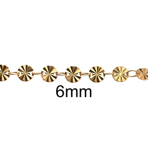 โซ่ลายปั๊มตรา |   โซ่สแตนเลสสตีลชุบทอง 18K PVD ลายดอกไม้รูปหัวใจและใบโคลเวอร์ สำหรับทำเครื่องประดับ DIY - Product Image 6