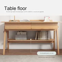Bureau d'étude simple en bois massif pour la maison, chambre d'étudiant, avec chaise d'ordinateur décontractée assemblée et tiroir pour une utilisation au bureau