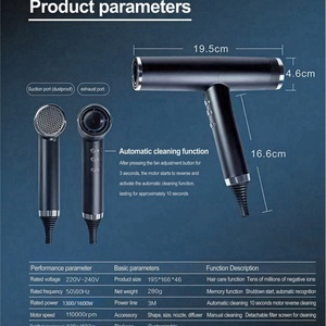 Secador de Pelo Iónico Profesional de Nuevo Diseño, Autolimpiante, Iónico, de Alta Velocidad, sin Aspas, con Boquilla Magnética - Product Image 5