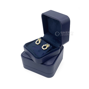 Fashion Blue Pu Leather Jewelry <b>Box</b> Portable Display <b>Box</b> for High End Jewelry Retail High End Jewelry - Product Image 2