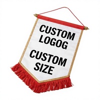 Drapeau triangulaire en toile de coton personnalisé avec logo imprimé par sublimation, bannière murale en polyester vierge