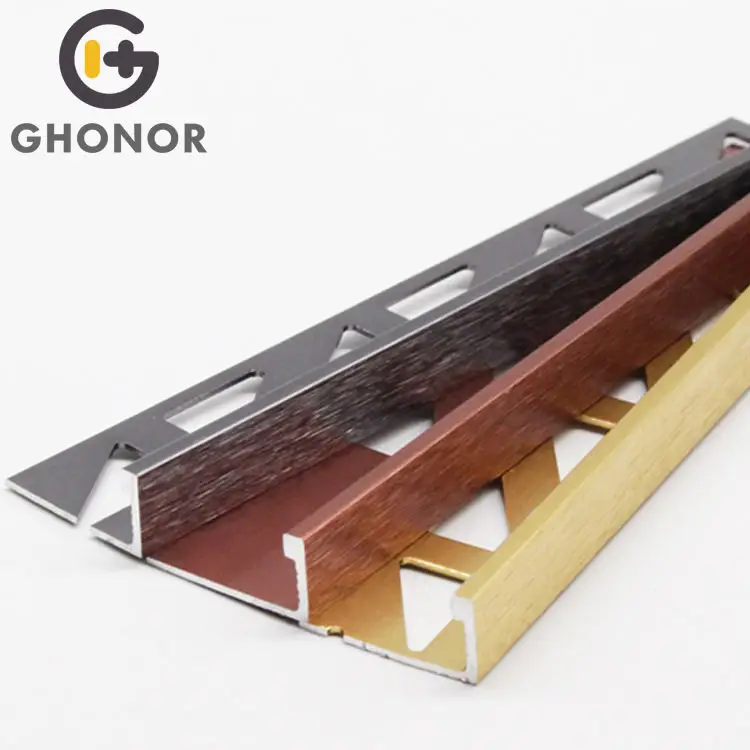 Nhôm gạch TRIM hồ sơ gạch ceramic L góc chải L góc tường vàng đúc TRIM Strips trên toàn thế giới nổi tiếng