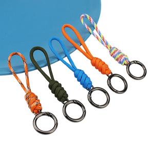 Multifunctional Outdoor Braided Nylon Rope Keychain Durable Water Bottle Hook Anti-Lost Hand Strap Sports Camping Accessory