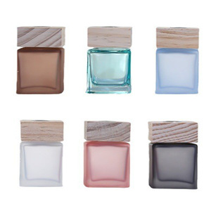 Luxury 150ml <strong>200ml</strong> 500ml Black Amber Frosted Custoom Reed <strong>Diffuser</strong> Glass Bottle with Wooden Lids square <strong>Aroma</strong> Fragrance Bottle - Product Image 5