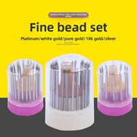 Kit d'outils de pose de perles et de pierres précieuses pour bijoux, avec aiguilles de micro-pavé et gravure, pour or et argent, 12 et 23 aiguilles