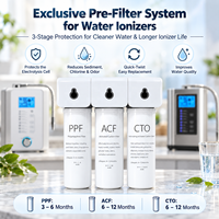 Préfiltre EHM pour machine à eau, cartouche 3 étapes en PP et charbon fritté pour ioniseur d'eau alcaline domestique et machine d'électrolyse
