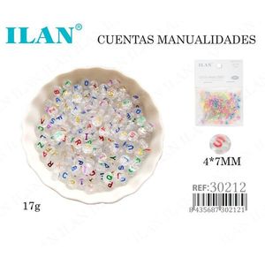Perles de lettres ILAN 4x7mm transparentes avec lettres colorées pour travaux manuels 17g - Product Image 3