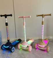 Trottinette pliable à 3 roues Tianxing Factory pour enfants, avec lumières LED clignotantes, hauteur réglable, roues en PU, pour garçons et filles
