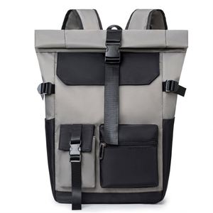 Sac à dos personnalisé OEM pour homme, imperméable, à enroulement, grand format, pour ordinateur portable, unisexe, décontracté, sport, voyage, école, étudiant - Product Image 2