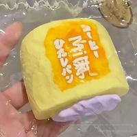 Jouet à presser en silicone en forme de pain au lait, style alimentaire, anti-stress, boîte mystère surprise