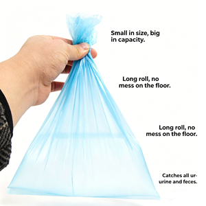 Bolsas de plástico ecológicas para mascotas, de color sólido, impresas con huellas, para recoger excrementos de perros, venta al por mayor. - Product Image 6