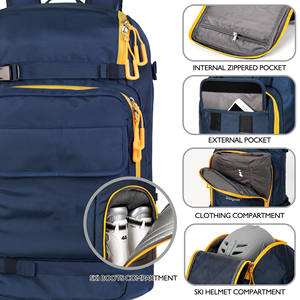 Sac à dos pour chaussures de ski d'extérieur, échantillon gratuit 2025, imperméable, sac à dos pour chaussures de snowboard, doublure en cuir véritable pour hommes et femmes - Product Image 3