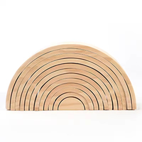 Bloques de Construcción Creativos de Madera Obo Montessori, Juego de Apilamiento Arcoíris para Niños Pequeños de 0 a 13 Años, Construcción de Puentes