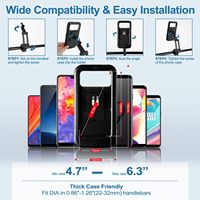 Support de téléphone pour moto EONLINE, étanche, magnétique, support de guidon de vélo, base mobile robuste, 360° antivol