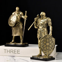 King's Guard Knight Statue New Silver Resin PVC Cartoon Model Toy Style pour la maison ou le bureau-Support de stylo presse-papiers