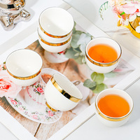 Nouvel ensemble de thé et de café en céramique de porcelaine arabe du Moyen-Orient, 6 tasses, motif de fruits, tasses jetables, boîte cadeau, design moderne et simple