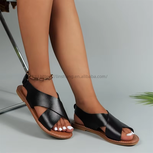 Hot Latest Design Flat Sandals Casual Wholesale High Quality Summer PU <b>Soft</b> Daily Large Size Sandals Women <b>Shoes</b> - Product Image 6