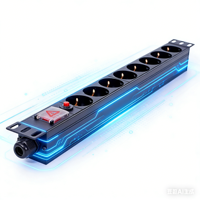 PDU OEM Yosun personnalisé 19 pouces 8 voies 1U avec prises allemandes pour salle informatique industrielle avec disjoncteur de surcharge 16A