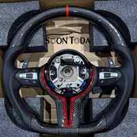 Volant en cuir et fibre de carbone de haute qualité pour BMW F10 F30 335i F05 F12 F20 F22 F25 F32 F35 F36 M3 M5 M6 X5 F15 M340