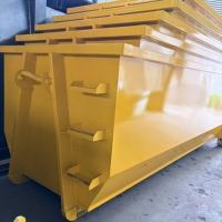Conteneur à déchets à crochet de levage, bac à déchets en acier au carbone, capacité 1500 kg, 7,5 kW, pour la gestion des déchets de construction