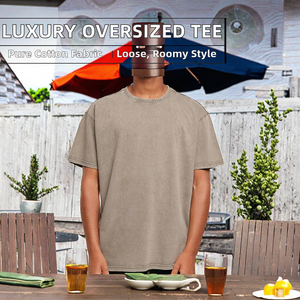 Camiseta de Alta Calidad para Hombre, de Lujo, 100% Algodón, Estilo Chino, Estampada, Gruesa, Talla Grande, con Cuello Alto - Product Image 2