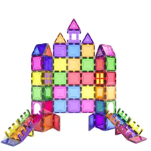 亚马逊热销3D益智diy玩具磁性积木磁性大理石运行瓷砖集玩具为孩子磁性砖玩具