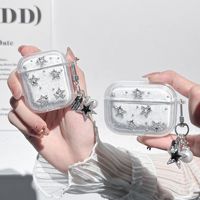 Nouvelle coque de protection souple en TPU pour AirPods Pro 1 2 3 4 avec pendentif pentagramme scintillant de même style