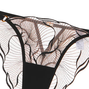 Intimo Sexy da <span class=keywords><strong>Donna</strong></span> Stile Francese Ultra-sottile Trasparente con Ricami in Pizzo e <span class=keywords><strong>Slip</strong></span> Erotici a Vita Bassa con Apertura in Cotone - Product Image 4