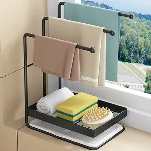 Égouttoir à vaisselle rétractable, étagère de cuisine, rangement d'évier rétractable éponge, trois penderies suspendues panier de vidange - Product Image 1